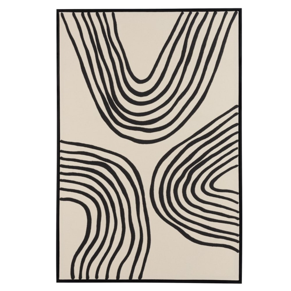 Décoration murale B - 83x123cm lignes abstraites, cadre noir