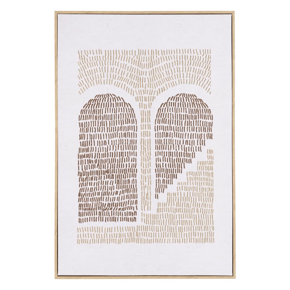 Décoration murale 63x93cm formes abstraites n°2, cadre naturel