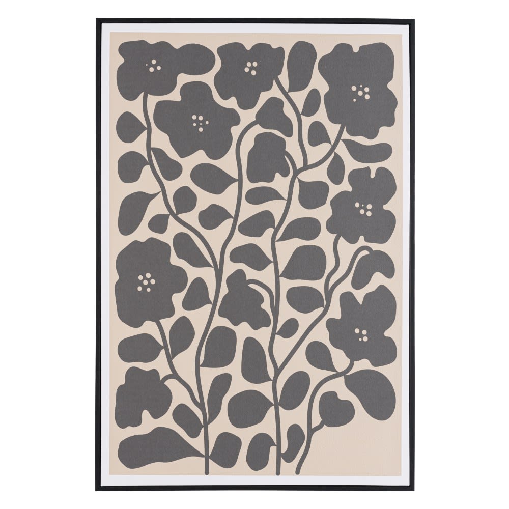 Décoration murale D - 63x93cm en papier japonais, cadre noir