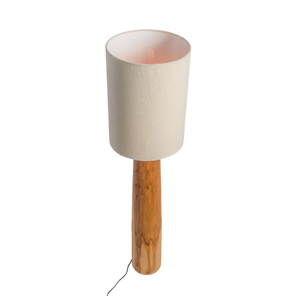 Lampe à poser en teck avec abat-jour en lin — vue 4