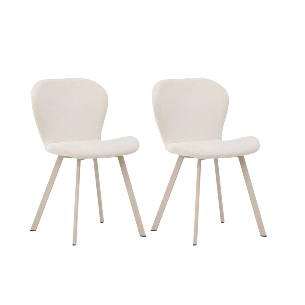 Lot de 2 chaises en tissu - beiges