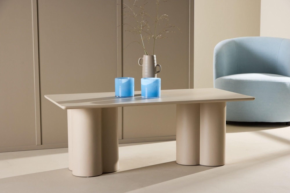 Table basse en bois 120x60cm - beige