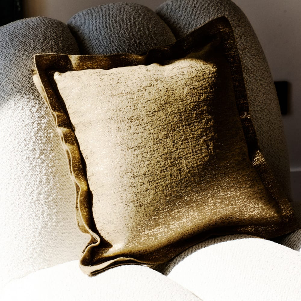 Housse de coussin décorative en flanelle dorée h40 — vue 4