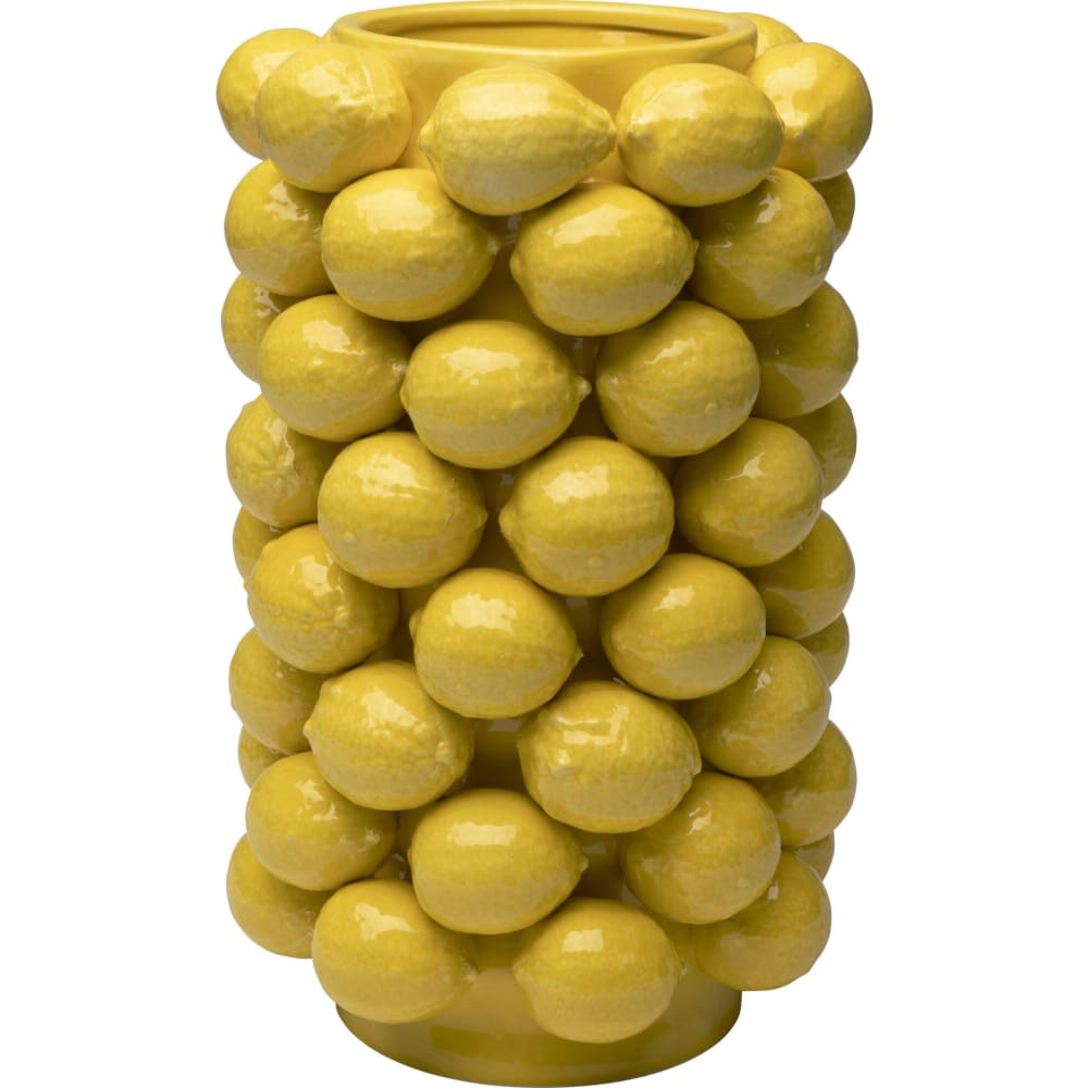 Vase citrons en porcelaine jaune H43
