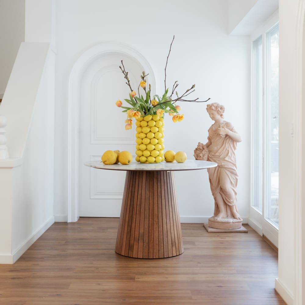 Vase mit Zitronen aus Porzellan, gelb, H43cm - Maisons Du Monde