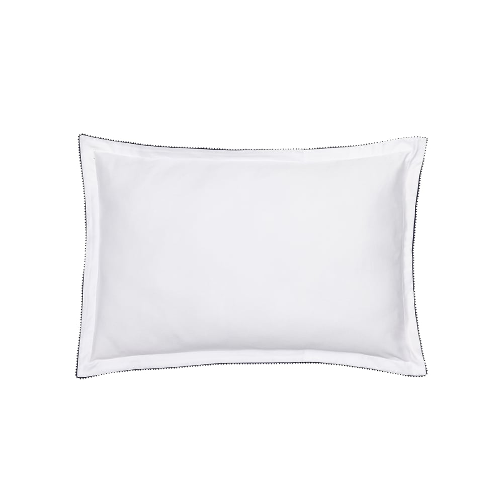 Taie d'oreiller en satin de coton blanc 50x75cm