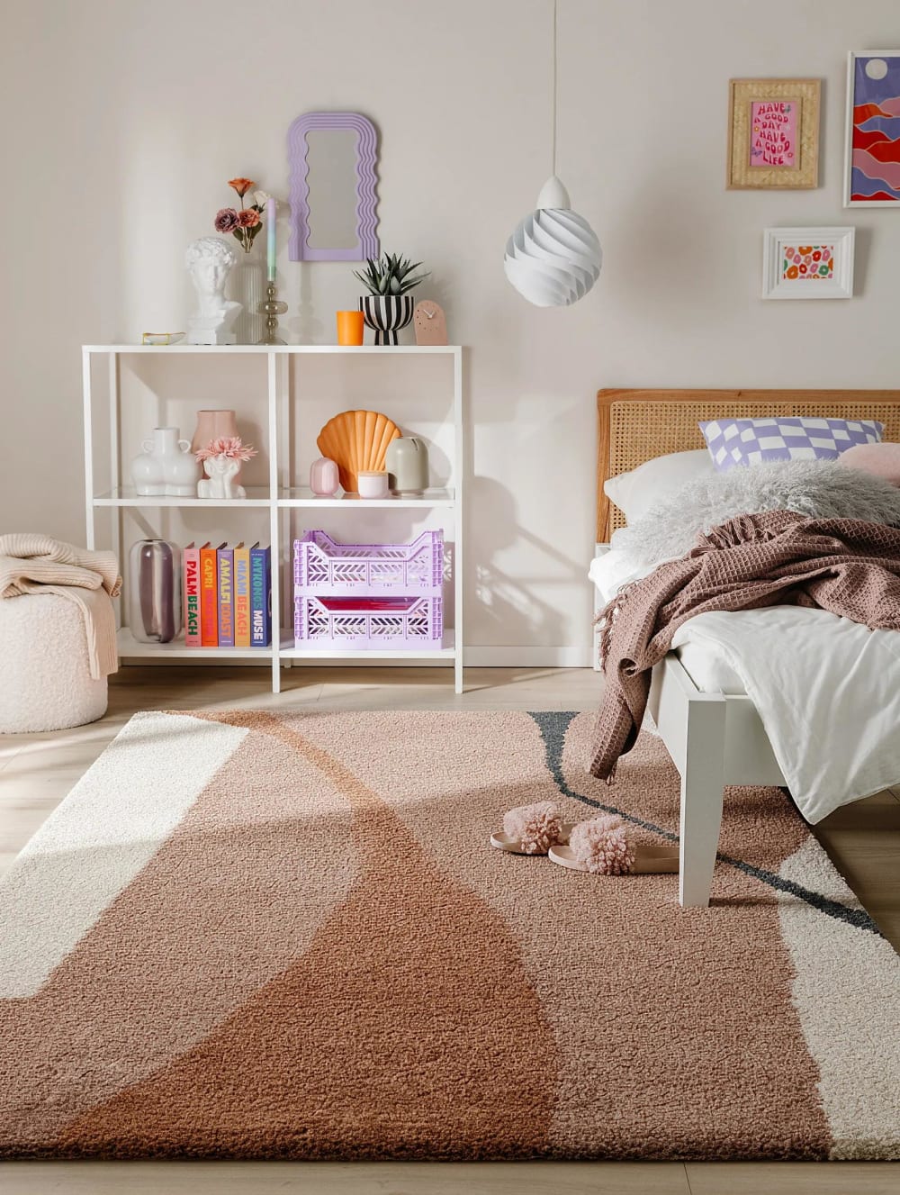 Tapis à poils longs multicouleur 120x170 — vue 3