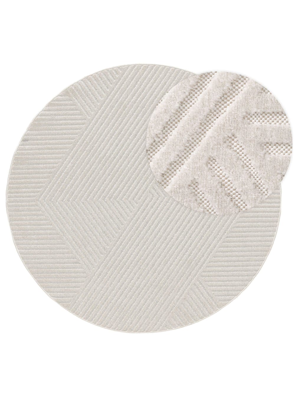 Tapis d'extérieur & intérieur rond crème D 160
