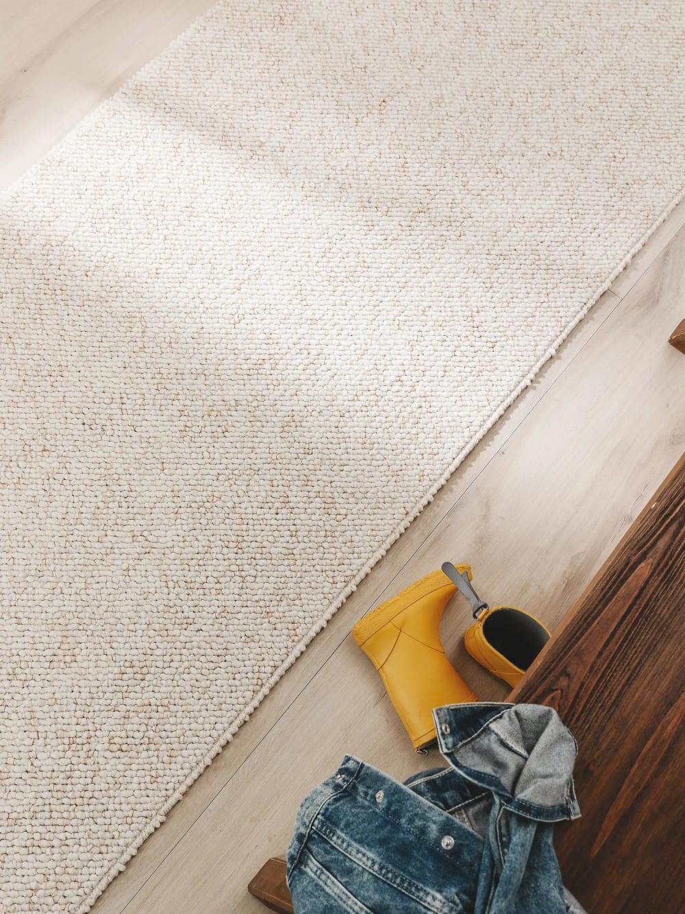 Tapis lavable crème 80x240 — vue 4