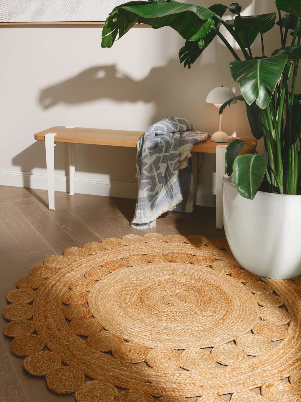 Juteteppich hellbraun D 120 rund - Maisons Du Monde