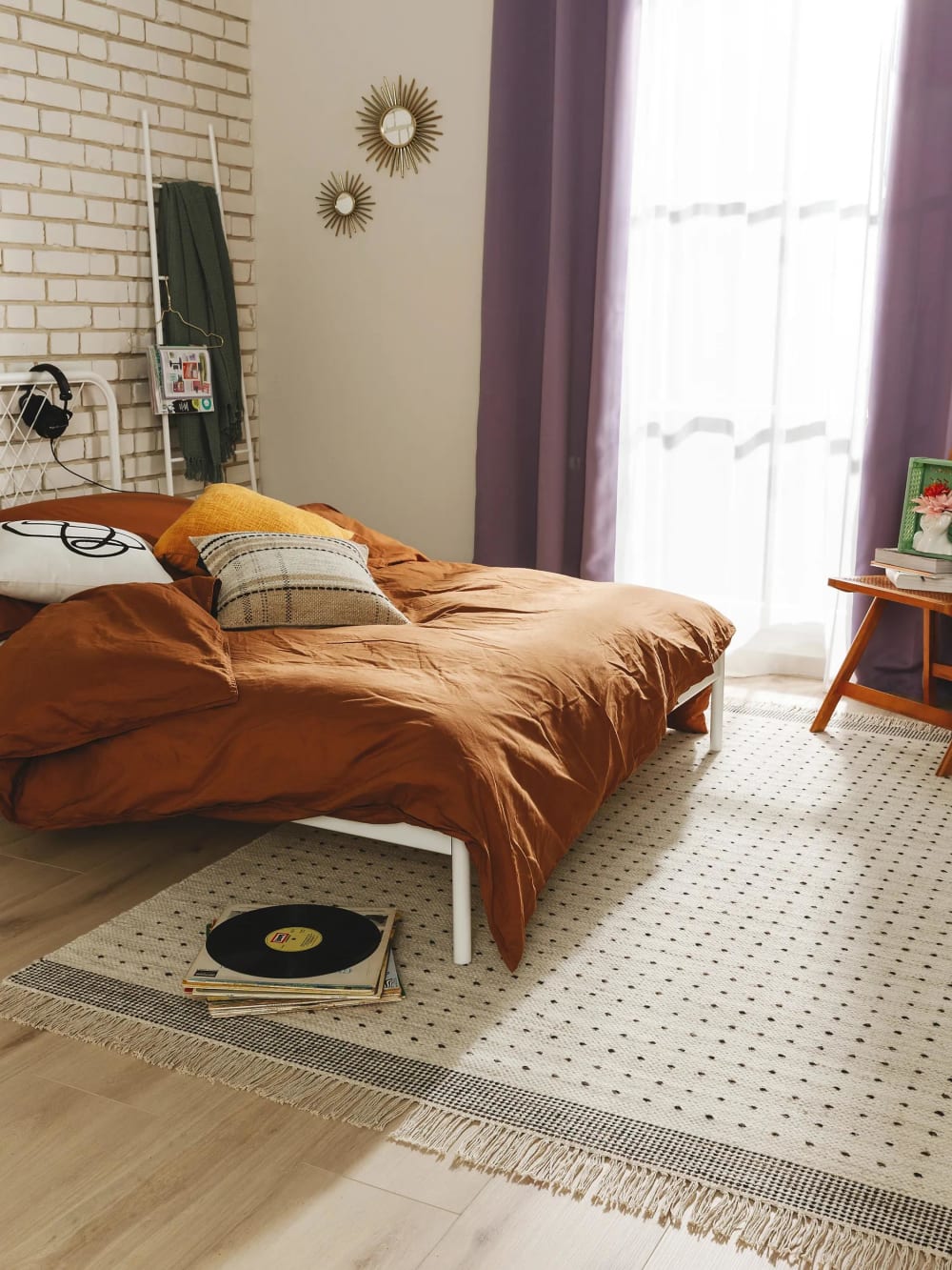Tapis de laine noir & blanc 120x170 — vue 3