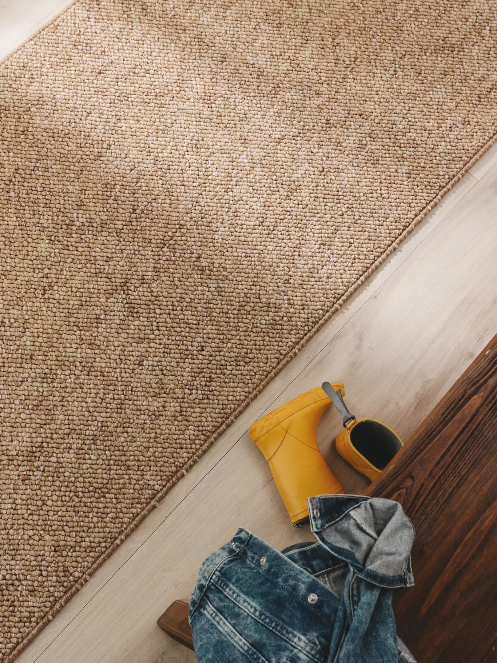 Tapis lavable marron clair 80x240 — vue 4