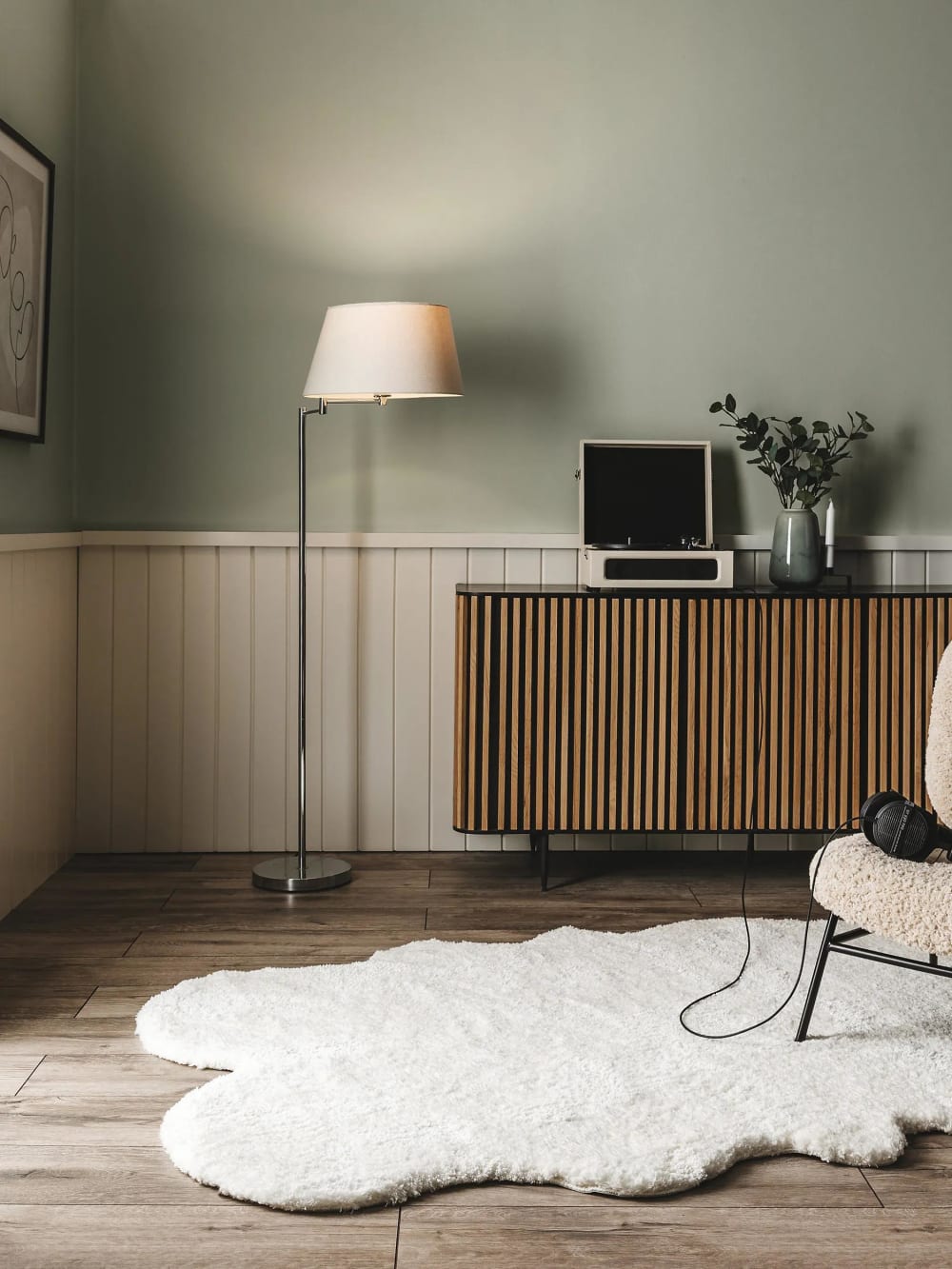Tapis à poils longs crème 120x180 — vue 3