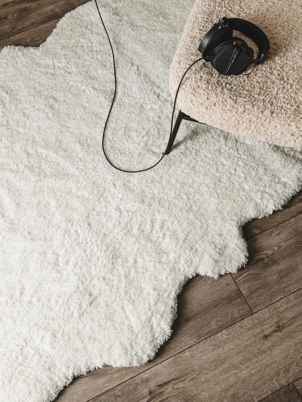 Tapis à poils longs crème 120x180 — vue 4