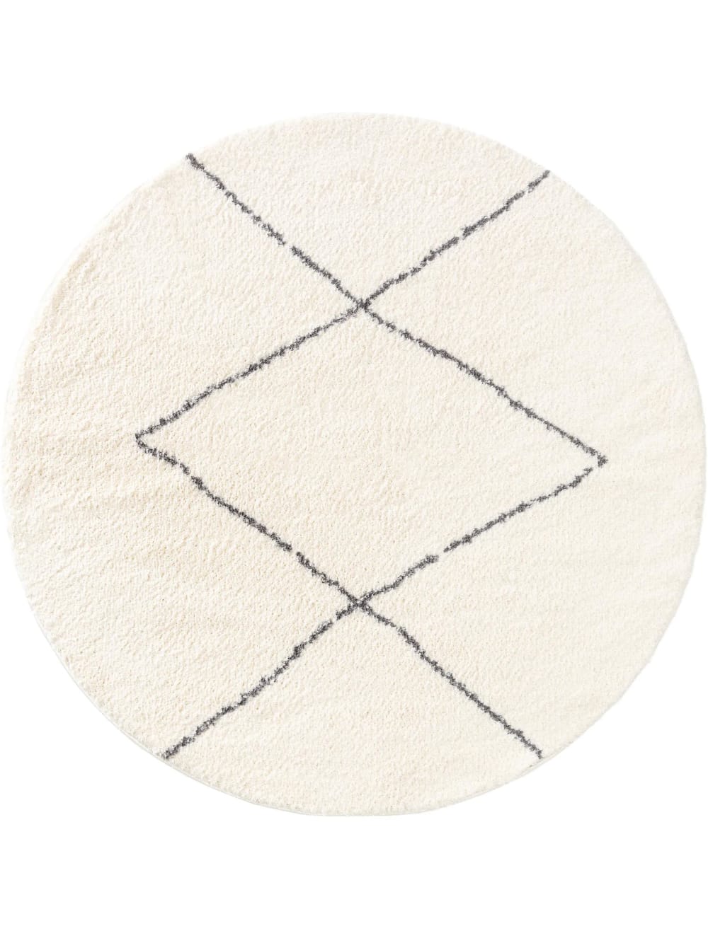 Benuta Hochflorteppich rund cream D 160 rund style modern Beige Pvc - Polyvinlychlorid