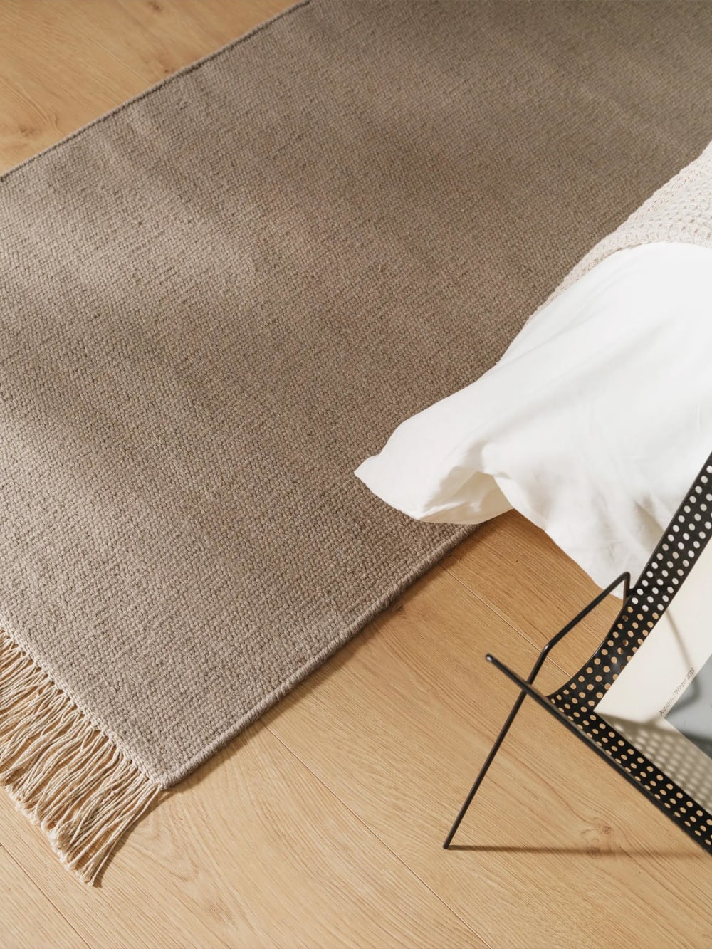 Tapis de laine gris clair 70x200 — vue 4