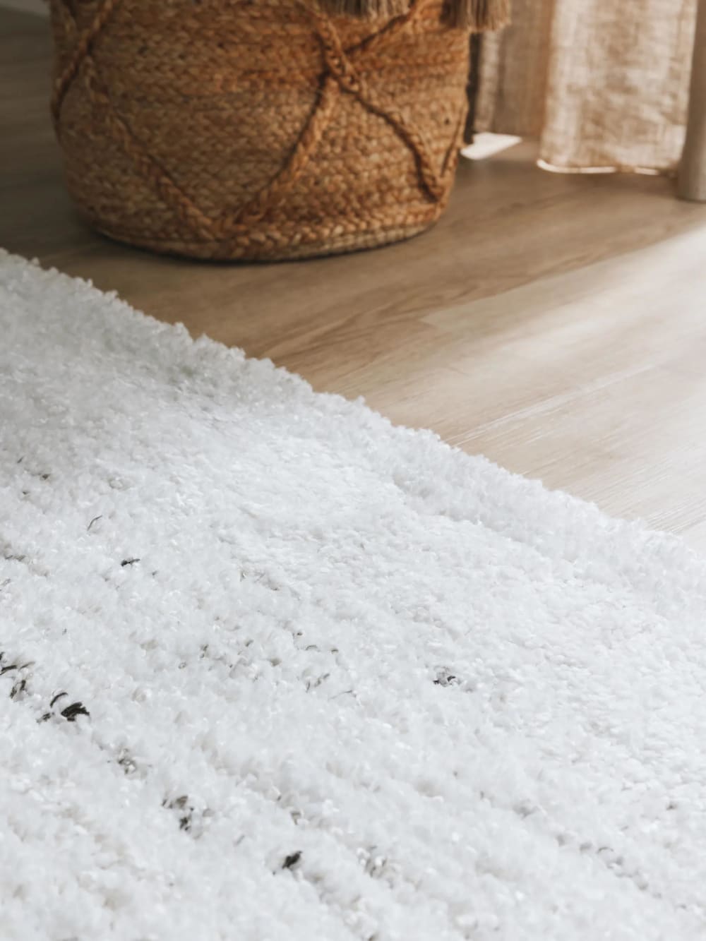 Tapis à poils longs crème/gris 120x170 — vue 4