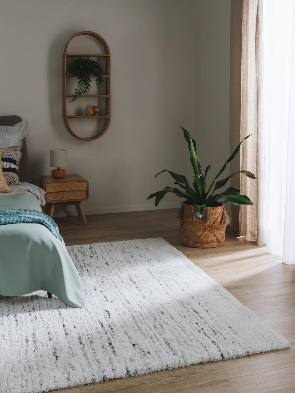 Tapis à poils longs crème/gris 160x230 — vue 3