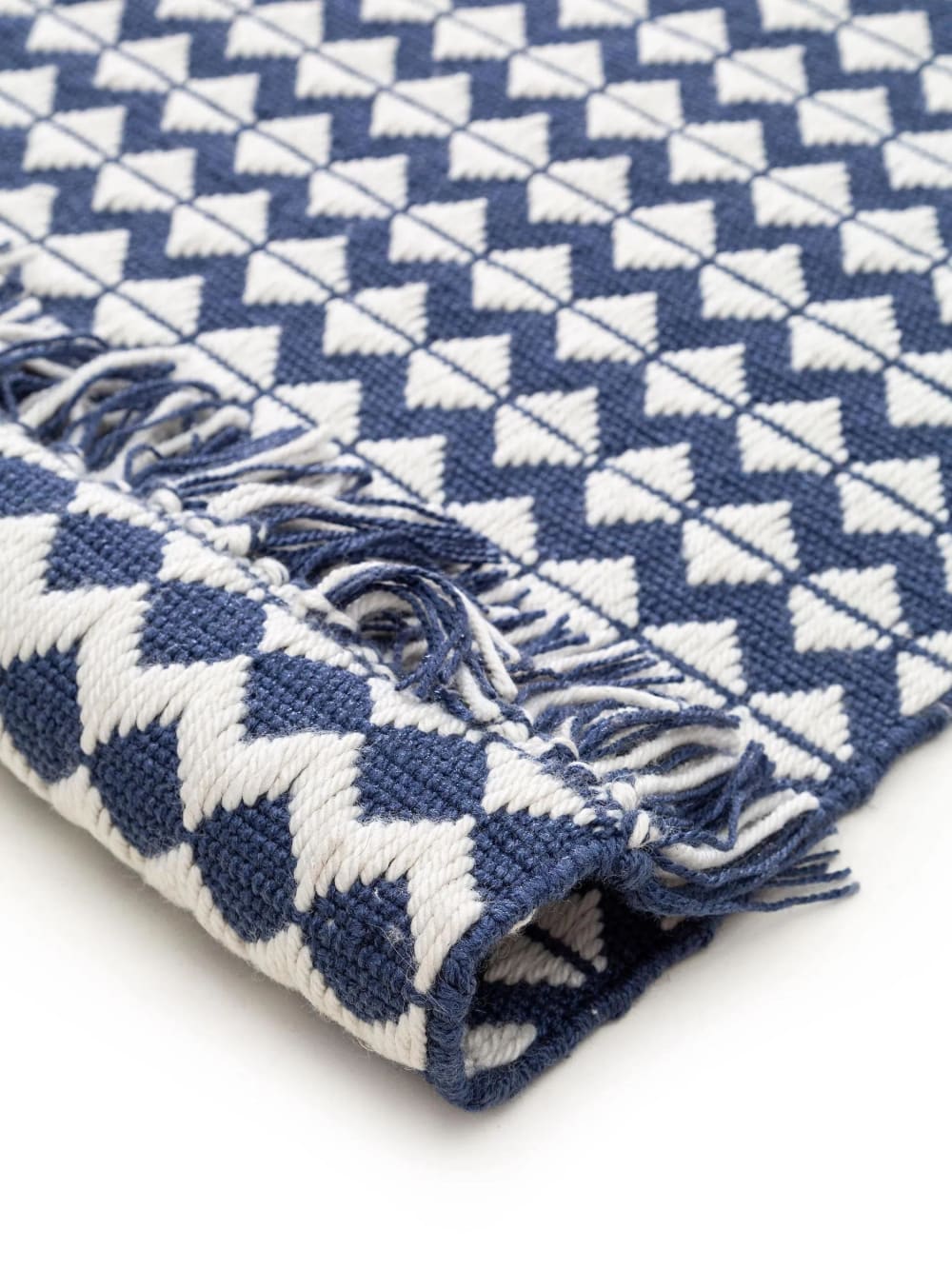 Tapis fabriqué à partir de matériaux recyclés bleu foncé 120x170 — vue 4
