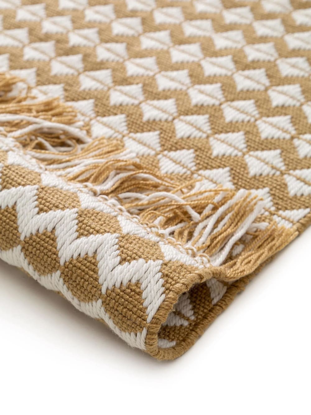 Tapis fabriqué à partir de matériaux recyclés jaune 80x150 — vue 4