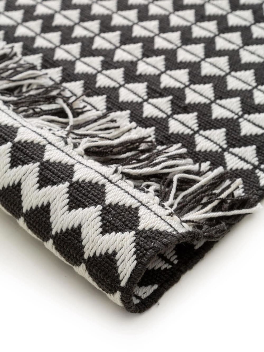 Tapis fabriqué à partir de matériaux recyclés noir & blanc 80x150 — vue 4