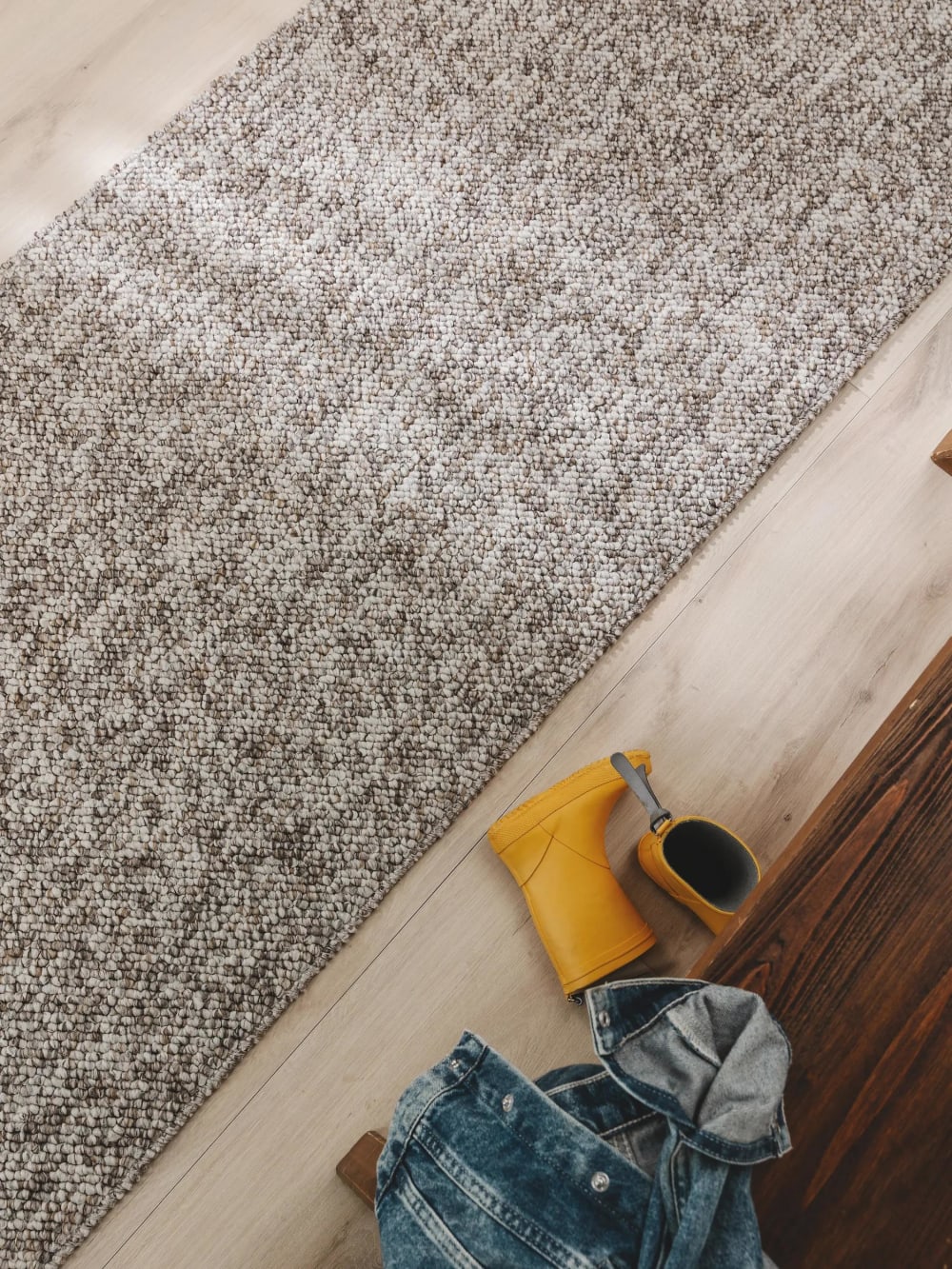 Tapis lavable taupe 80x240 — vue 4