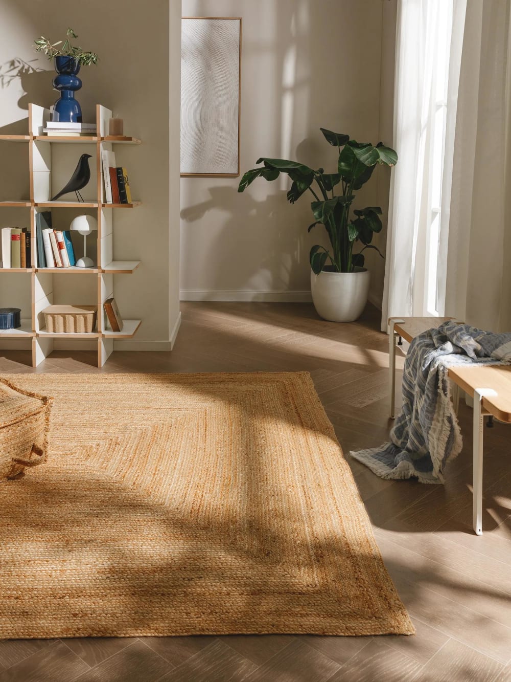 Tapis de jute marron clair 120x170 — vue 3