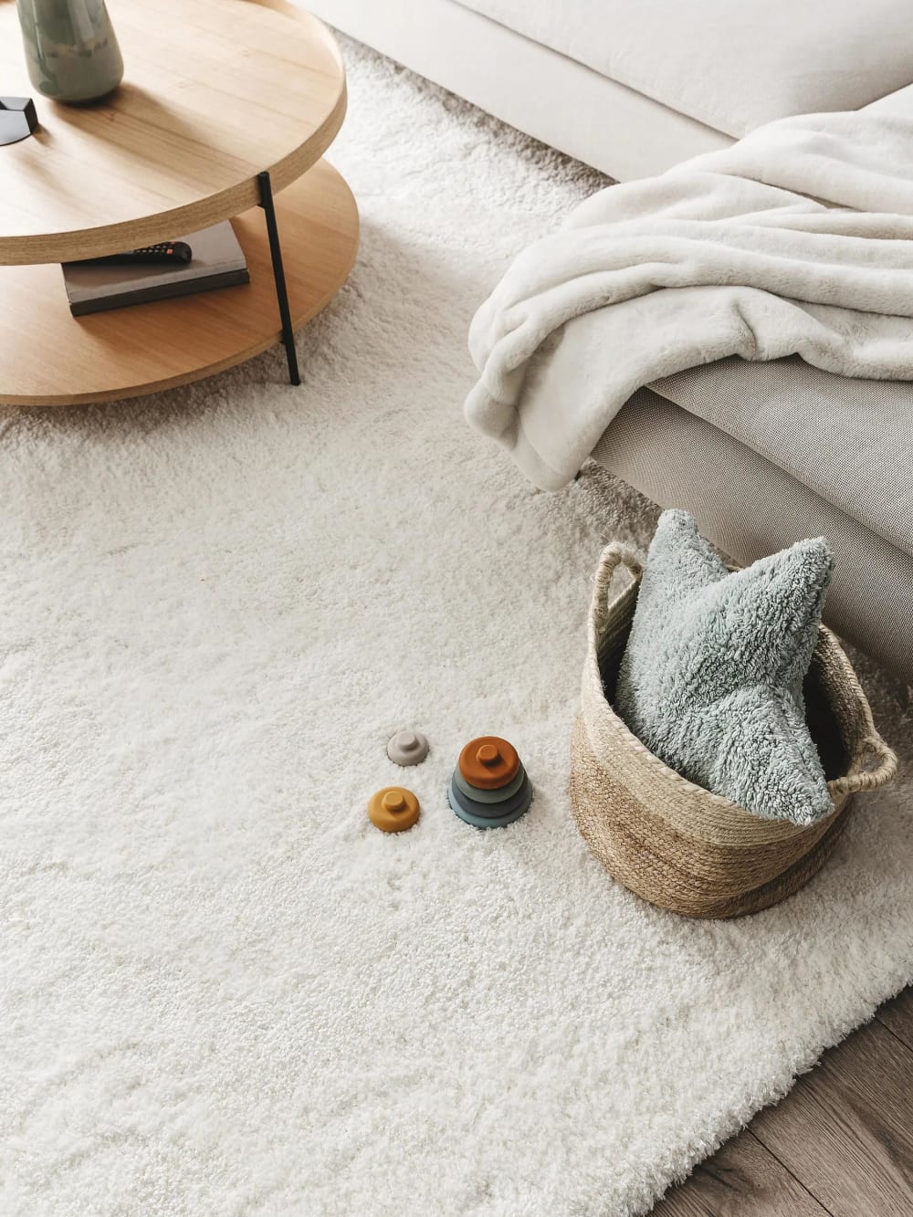 Tapis à poils longs crème 160x230 — vue 4