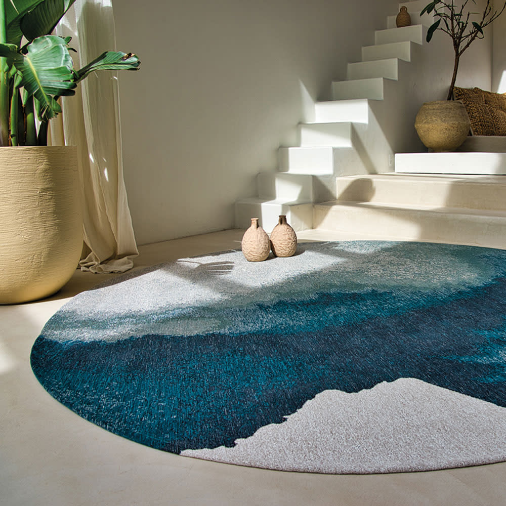 LAGOON - Teppich waschbar In-/Outdoor Blau 240x240 - Maisons Du