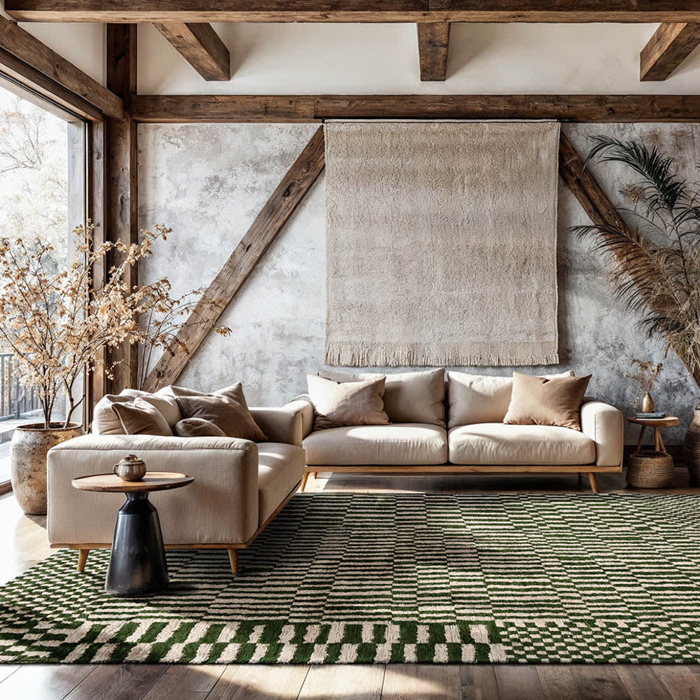 Louis de Poortere BERBER - Teppich waschbar In-/Outdoor Grün 200x280 Grün Pes - Polyester