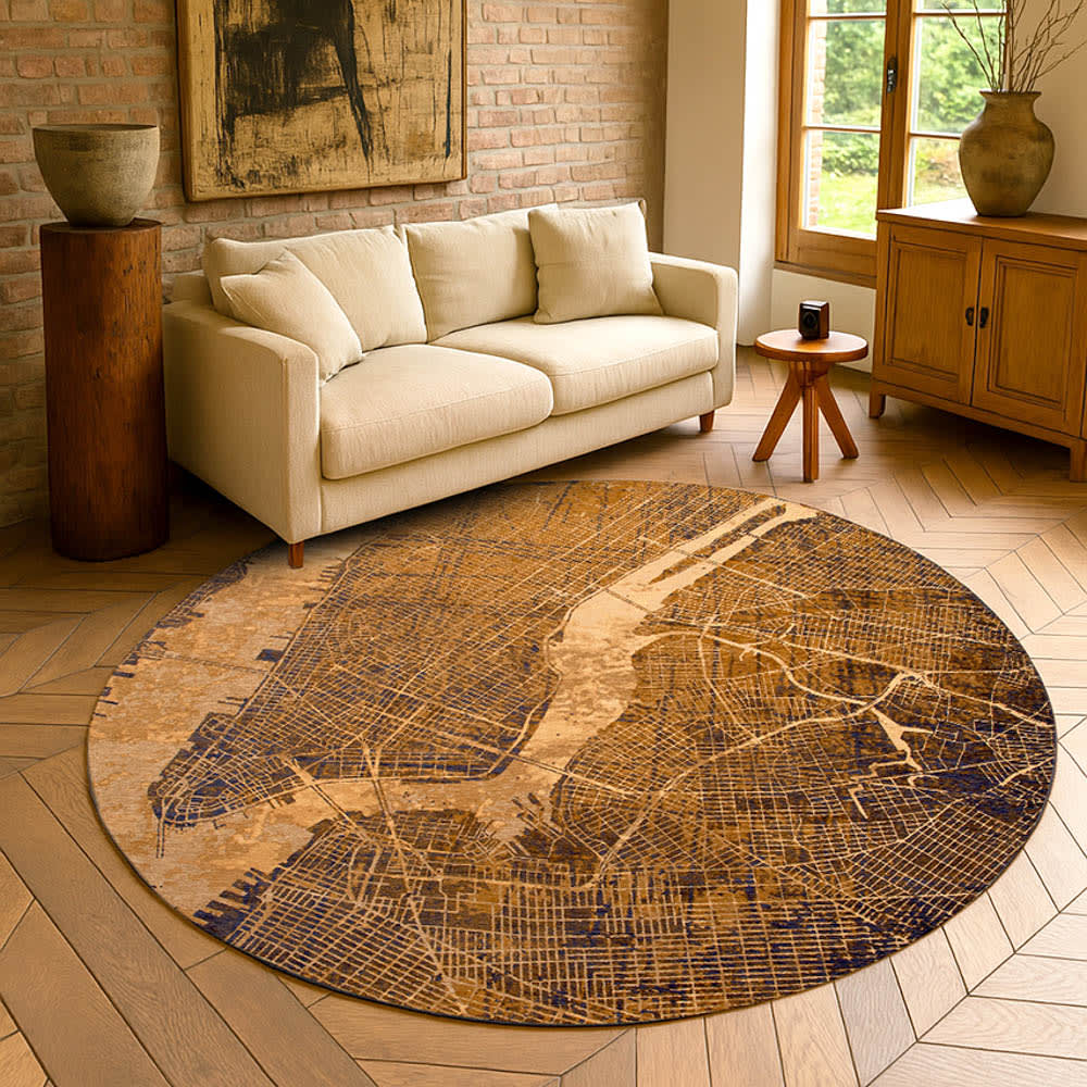 NEW YORK - Teppich waschbar In-/Outdoor Gelb 240x240 - Maisons Du