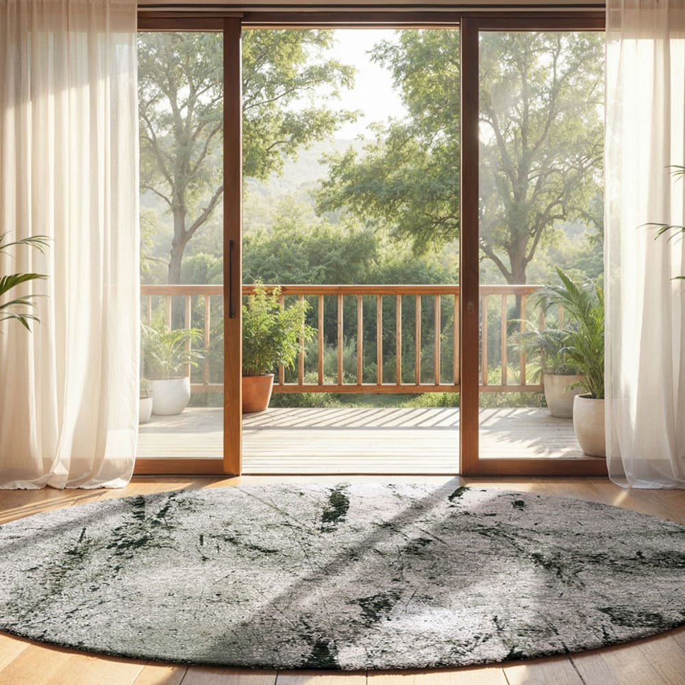 Louis de Poortere SOL - Teppich waschbar In-/Outdoor Grün 140x140 Beige Pes - Polyester