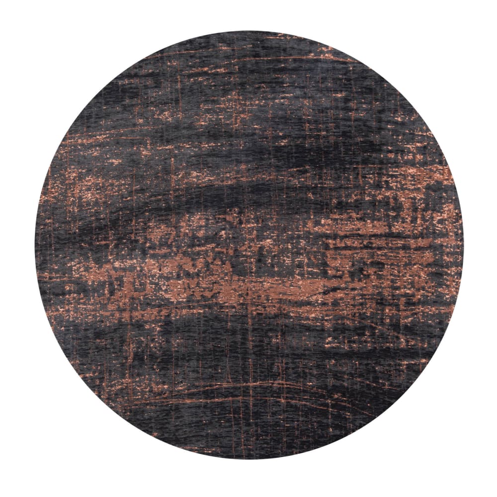 Louis de Poortere GRIFF - Teppich waschbar In-/Outdoor Schwarz 140x140 style modern Schwarz Pes - Polyester