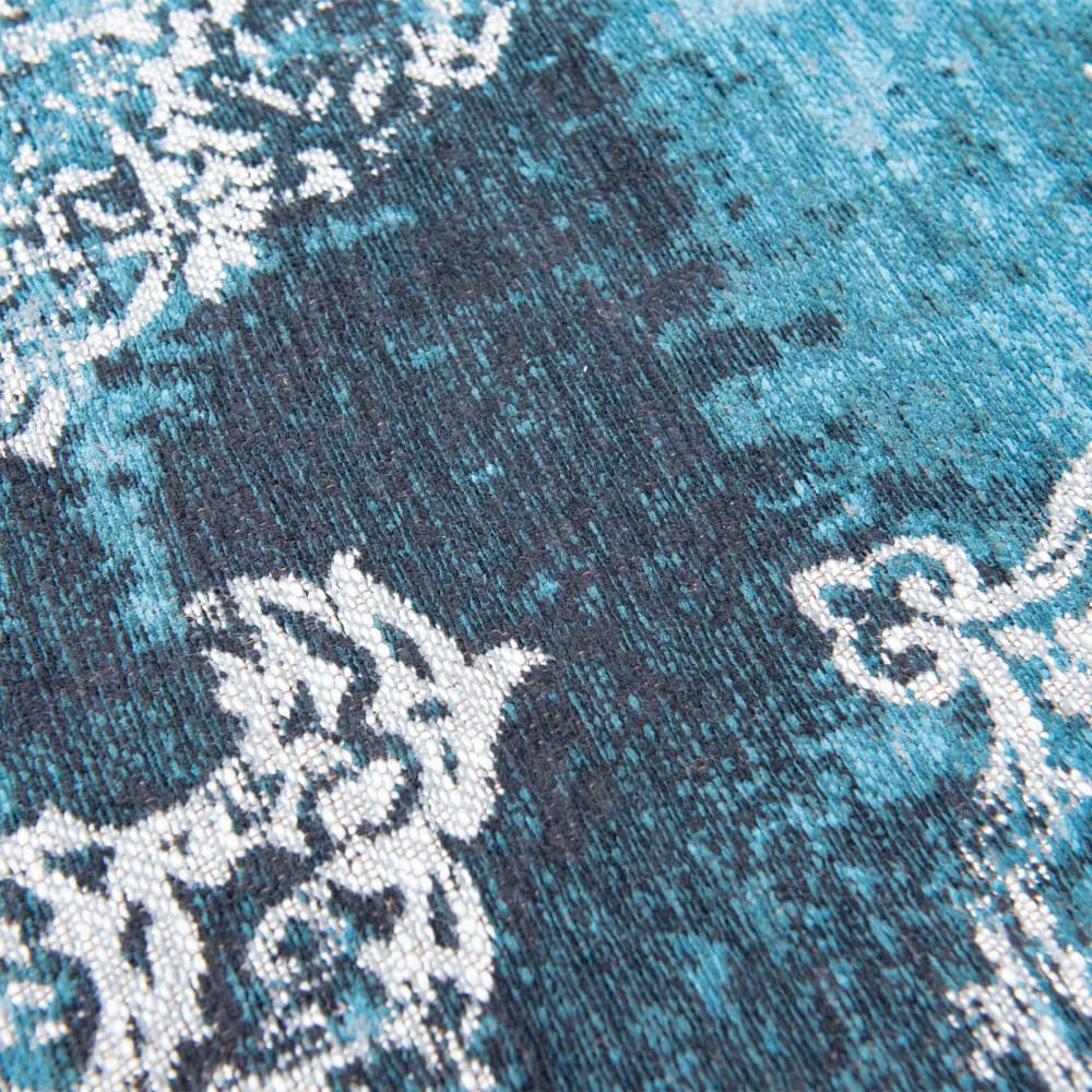 Tapis salon et chambre tissé plat 080x150 cm bleu — vue 3