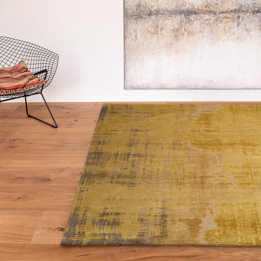Louis de Poortere VENETIAN DUST - Teppich waschbar In-/Outdoor Gelb 140x200 style modern Gelb Pes - Polyester