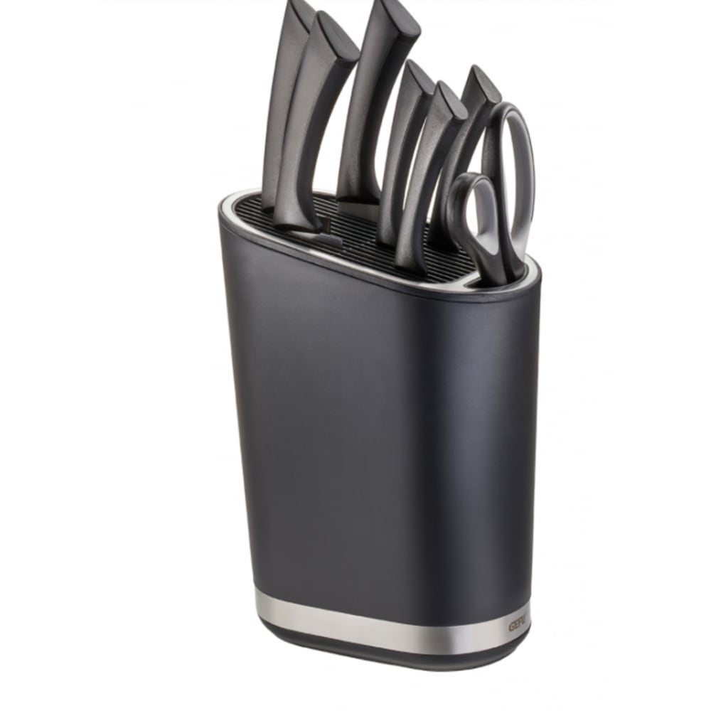 Bloc de couteaux en acier inoxydable et plastique 19x25,5 cm Bloc de couteaux en acier inoxydable et plastique 19x25,5 cm