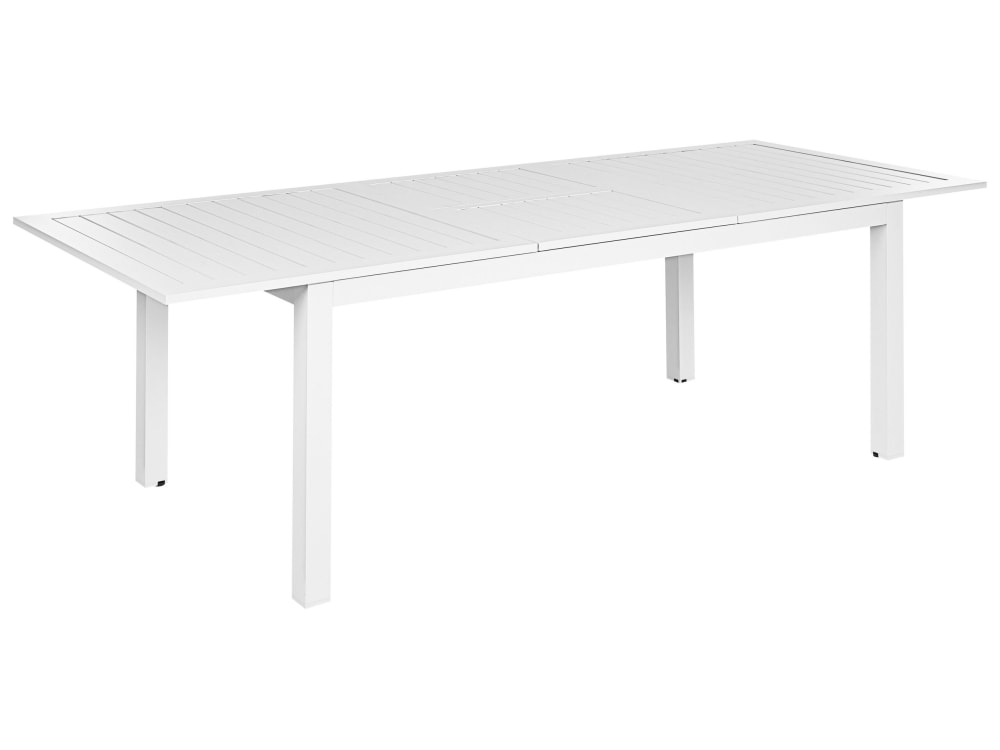 Table de jardin 8 personnes en aluminium blanc
