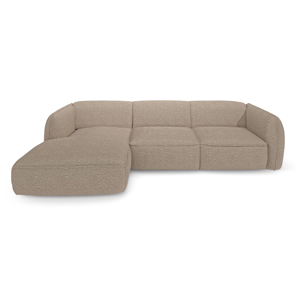 Canapé d'angle gauche bouclette taupe