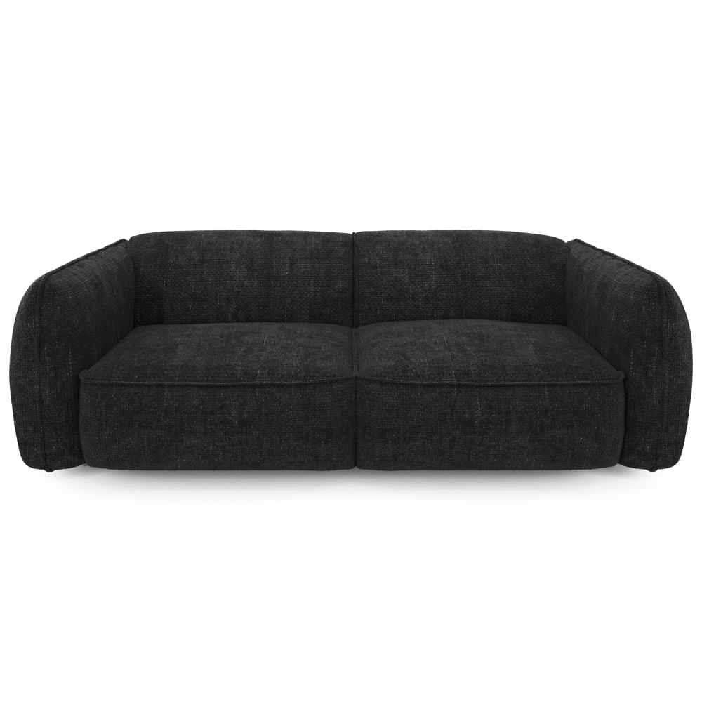Canapé 3 places en velours tramé anthracite foncé