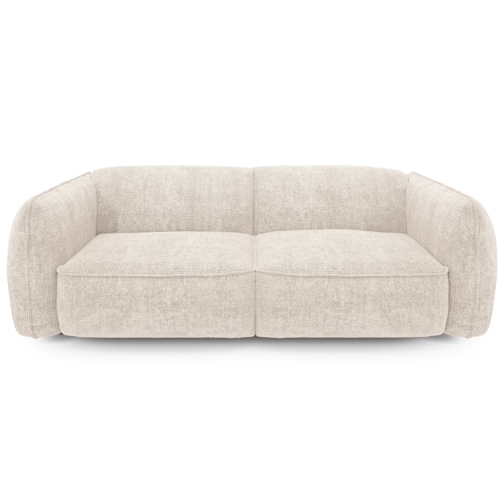 Canapé 4 places velours tramé crème