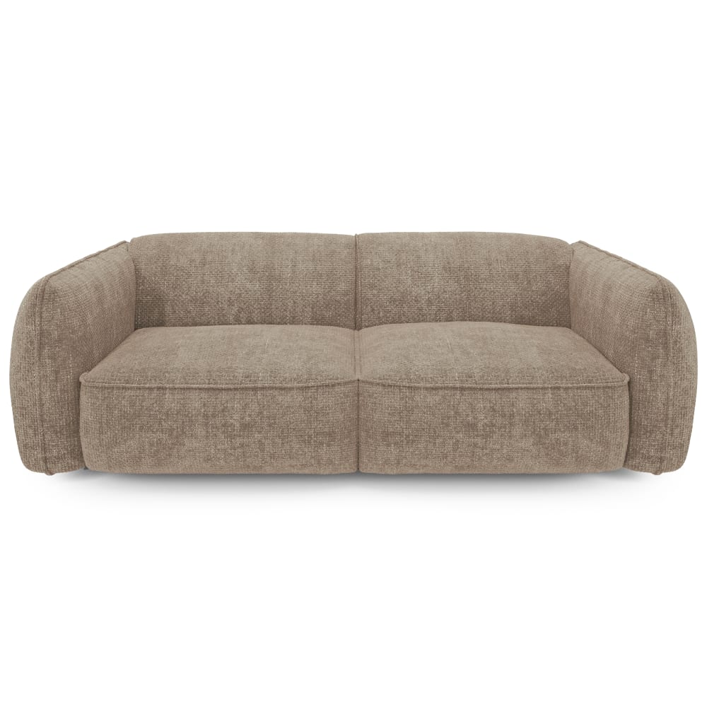 Canapé 4 places velours tramé taupe