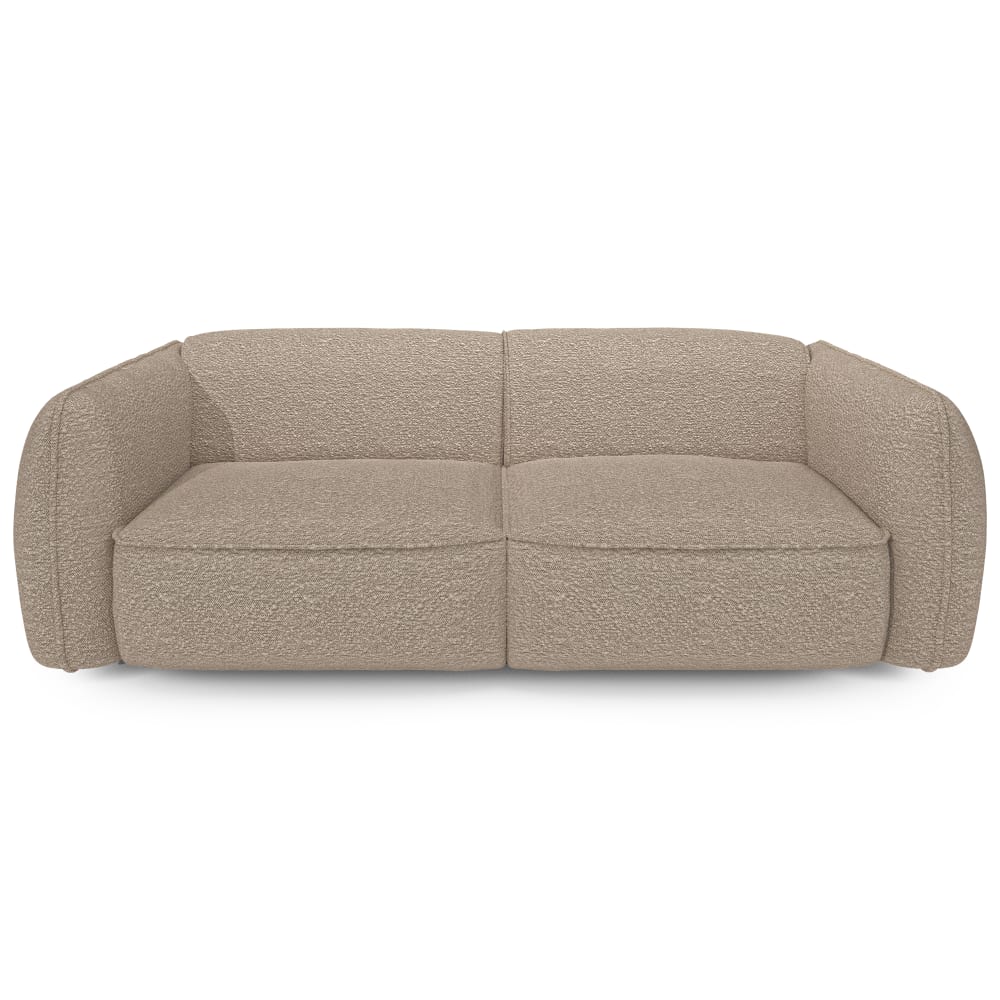 Canapé 3 places en tissu bouclette taupe