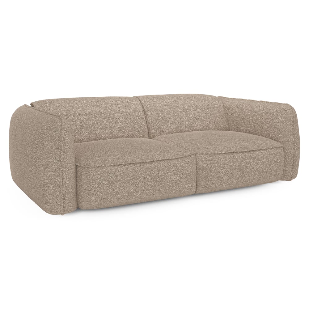 Canapé 3 places en tissu bouclette taupe