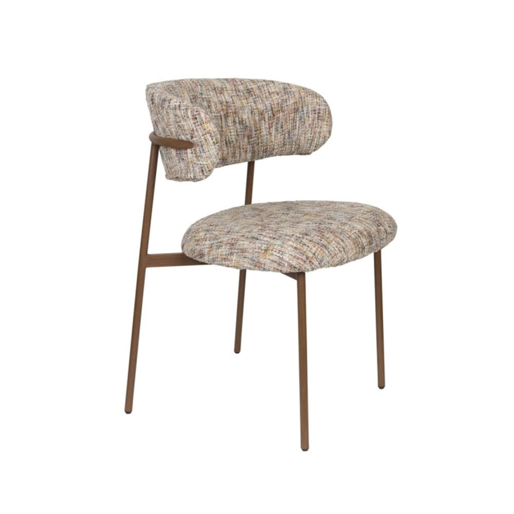 Lot de 2 chaises design en tissu beige Lot de 2 chaises design en tissu beige