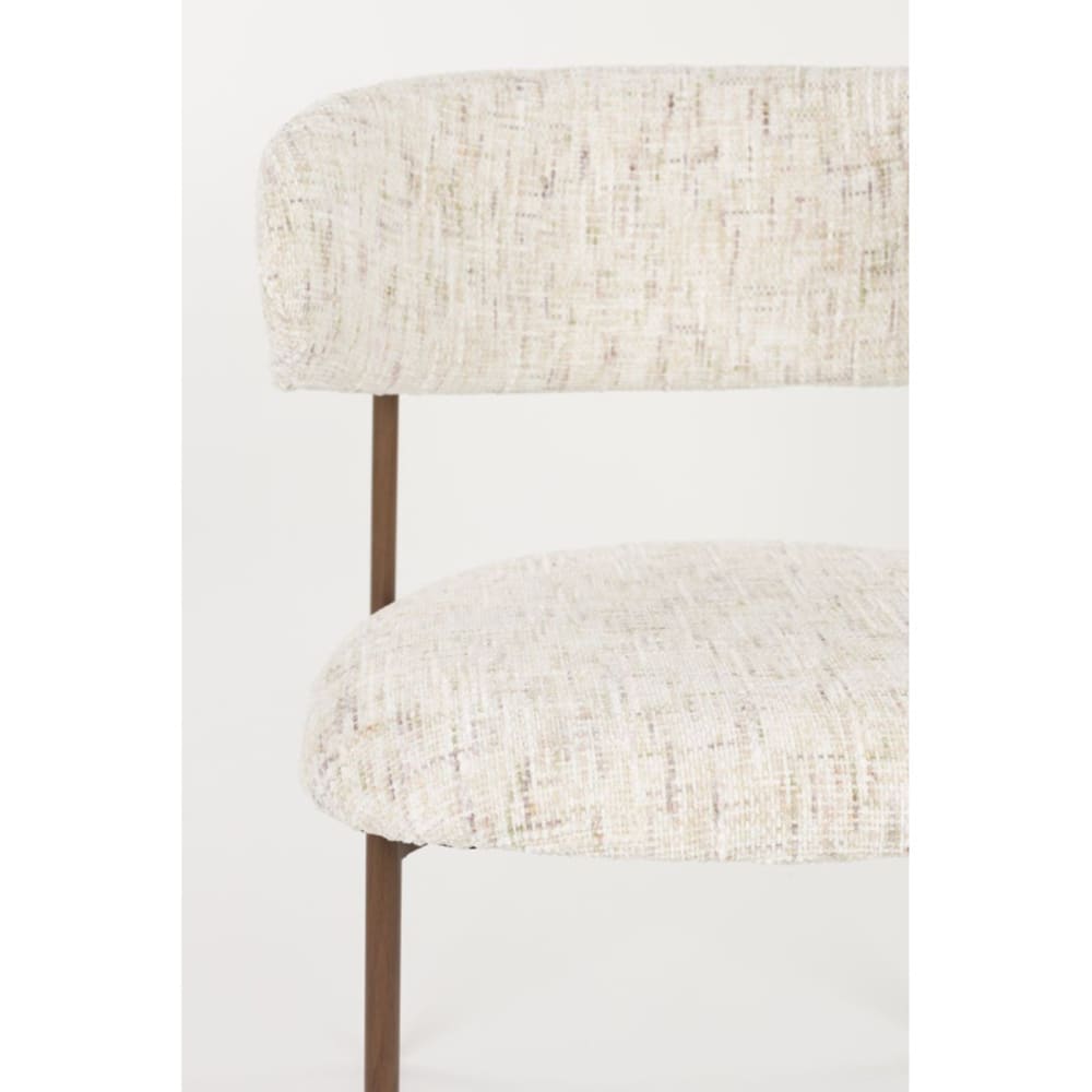 Lot de 2 chaises design en tissu blanc Lot de 2 chaises design en tissu blanc