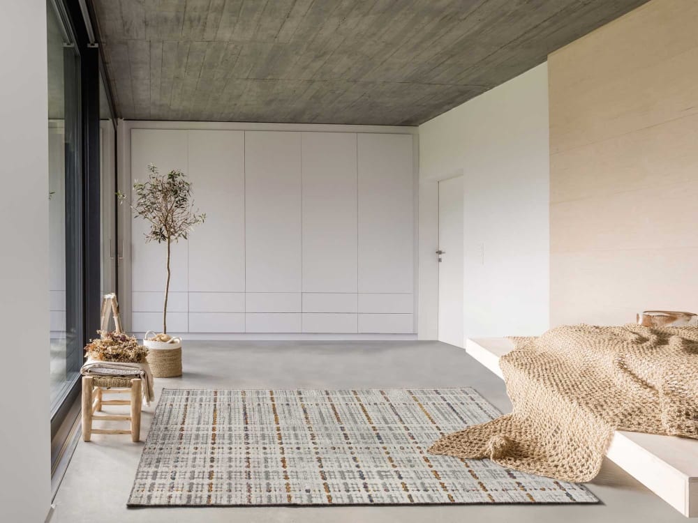 Tapis tissé fin de style contemporain multicolore 80 x 150 cm — vue 3