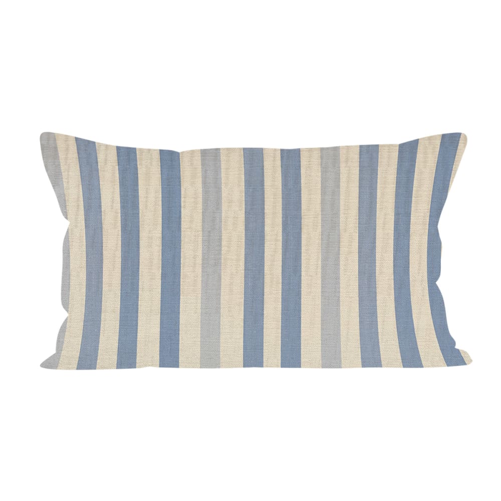 Coussin rayures polyester bleu 40x67cm