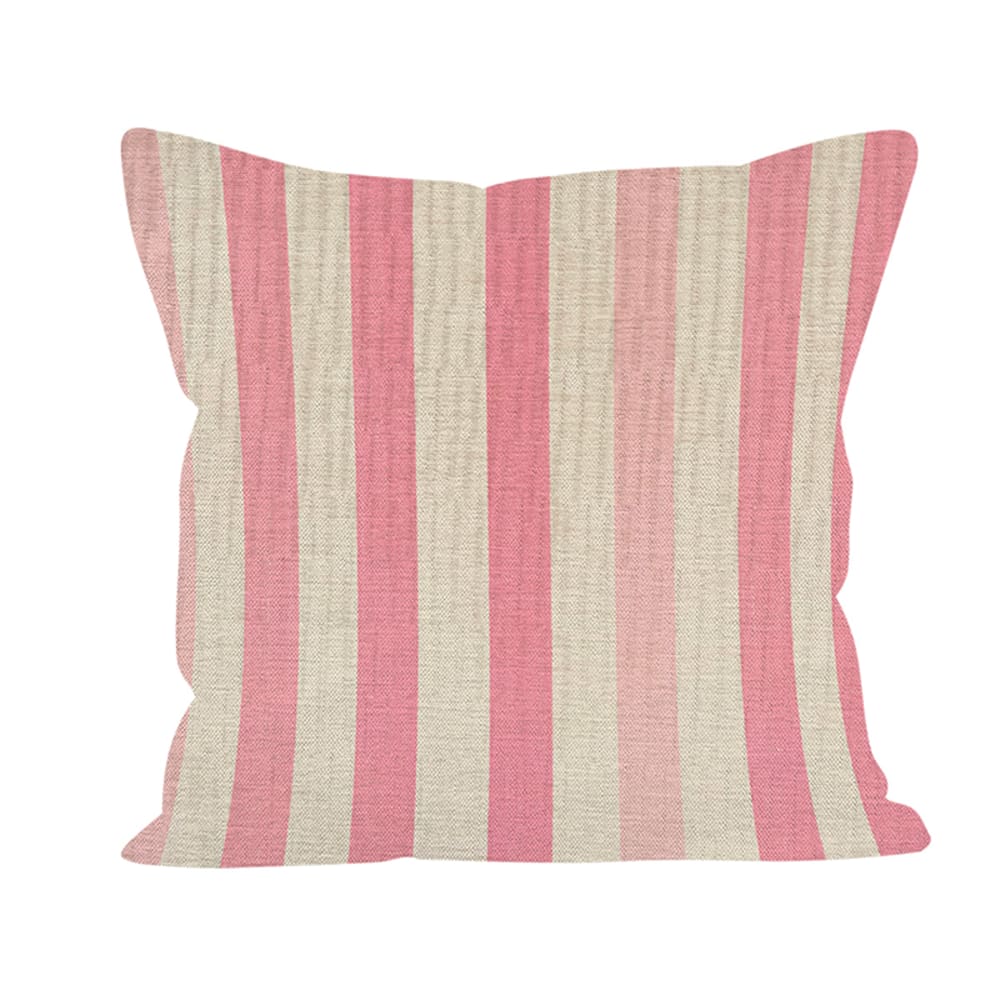 Coussin rayures polyester rose 40x40cm