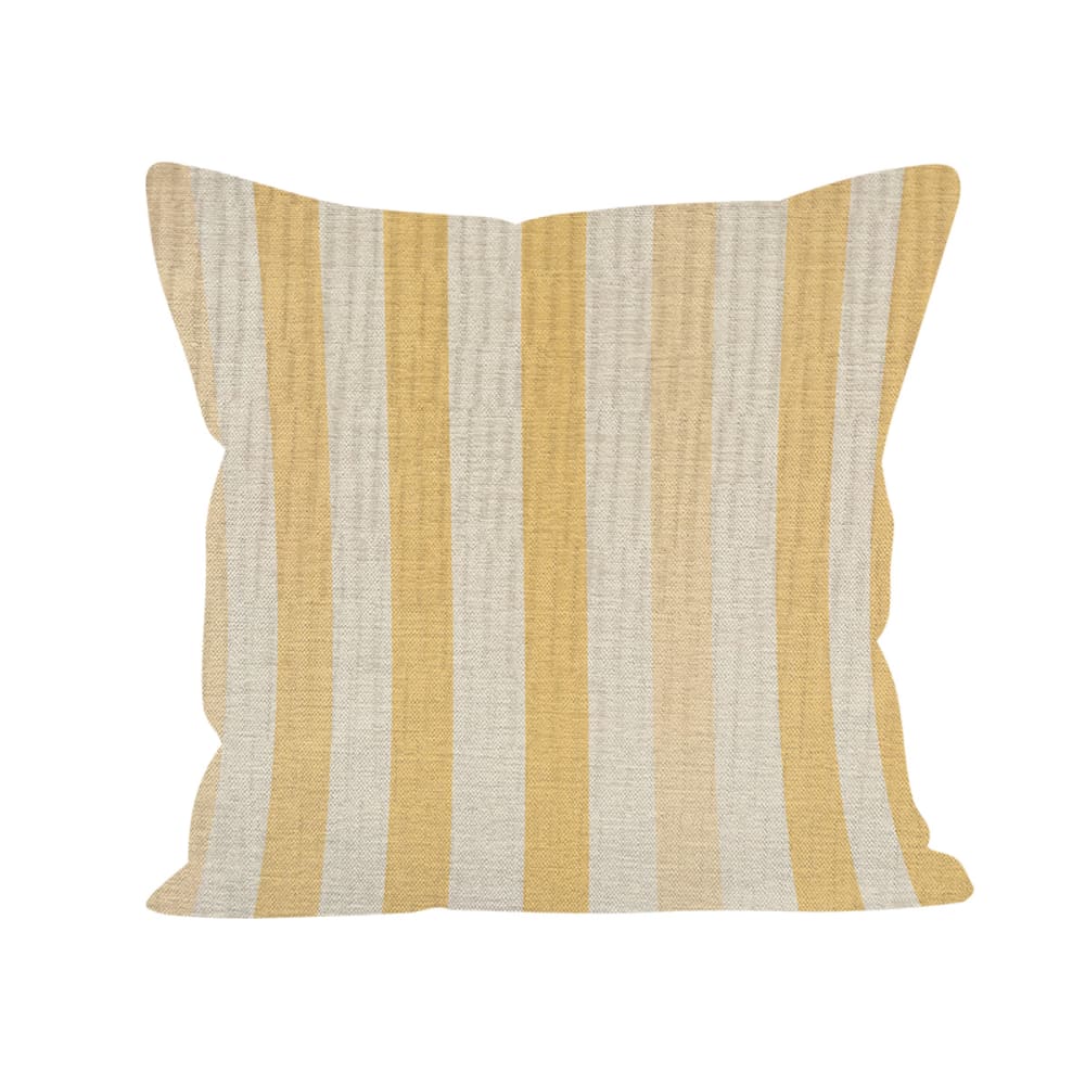 Coussin rayures polyester jaune 40x40cm