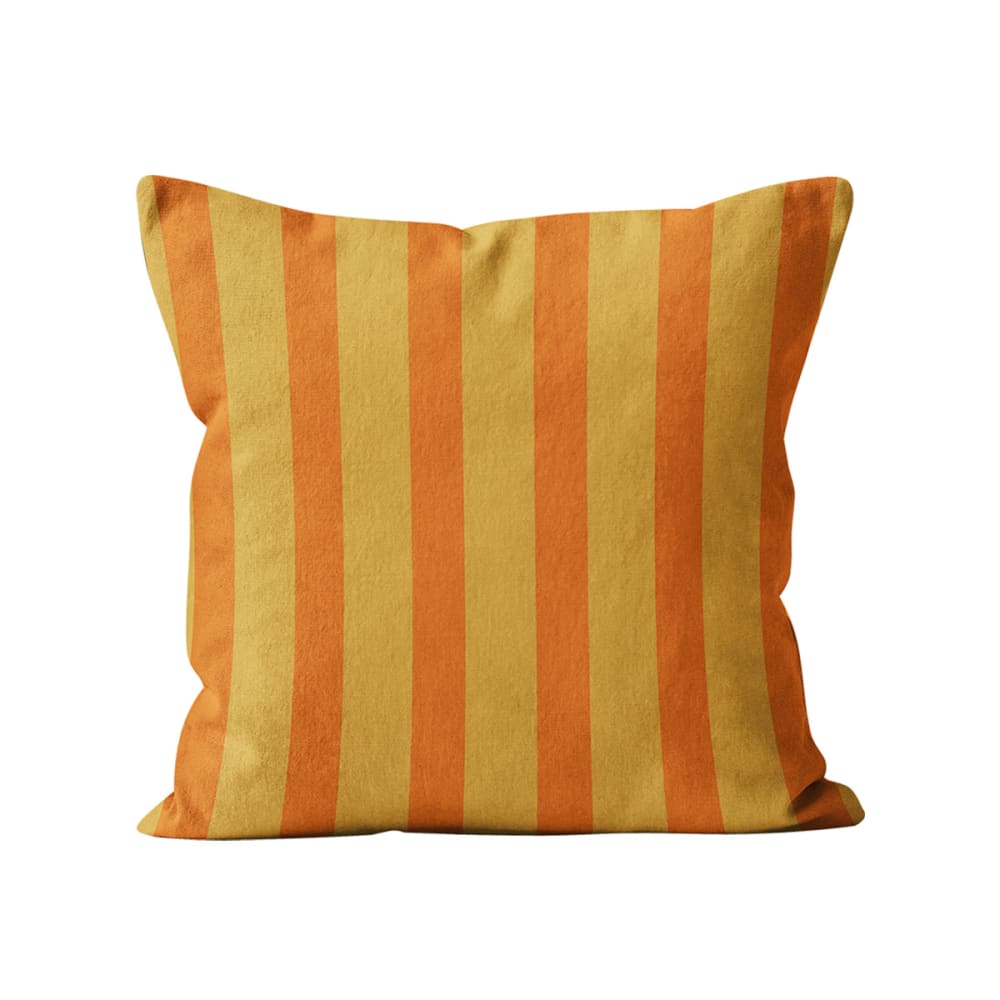 Coussin rayé coton terracotta 45x45cm